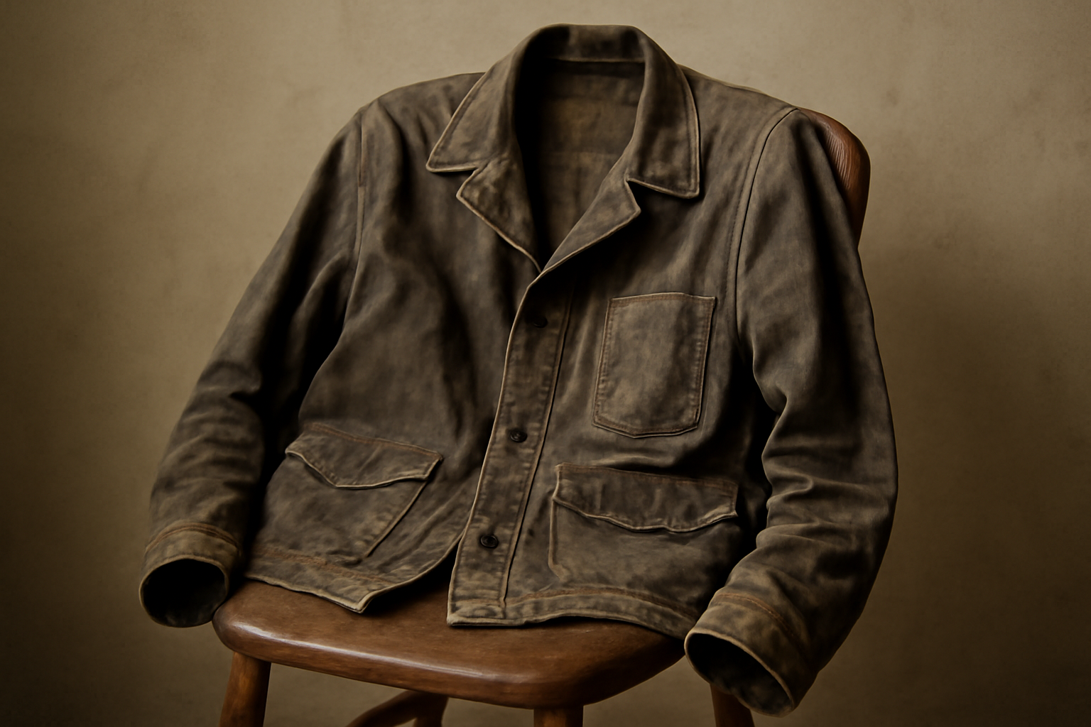 magasindemode-vestes-perdent-forme-usages veste posée sur chaise montrant plis et usure