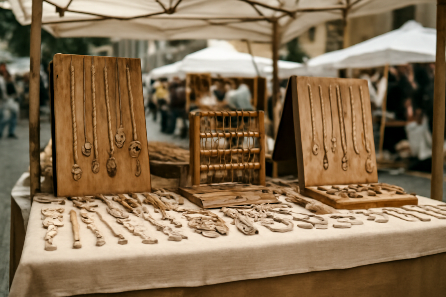 magasindemode-marches-bijoux-artisanaux stand de bijoux artisanaux sur un marché