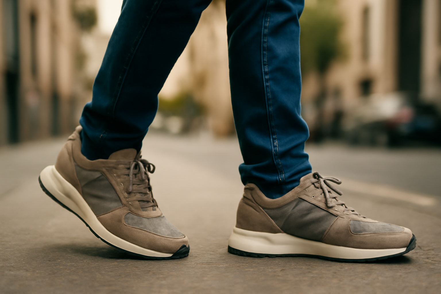 personne marchant en baskets urbaines