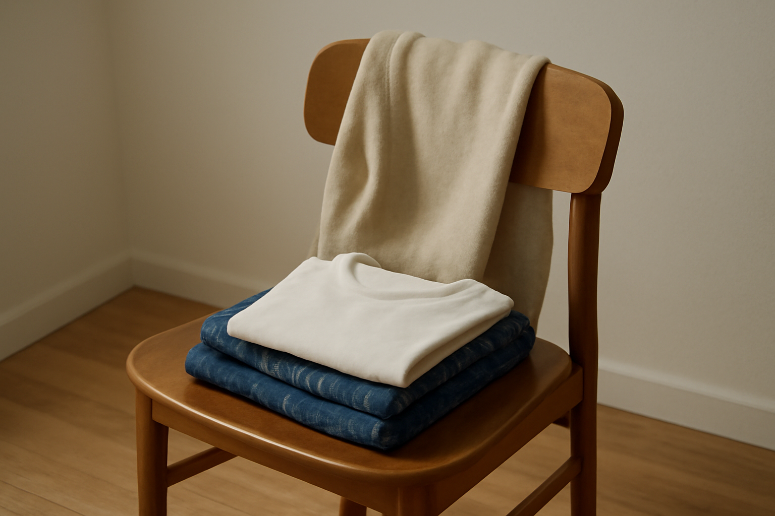 magasindemode-routine-express-gagner-temps vêtements préparés sur une chaise la veille