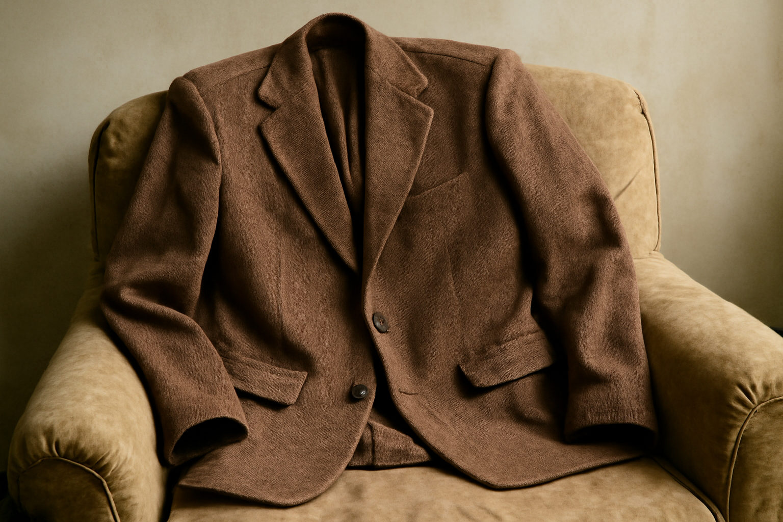veste posée sur chaise froissée