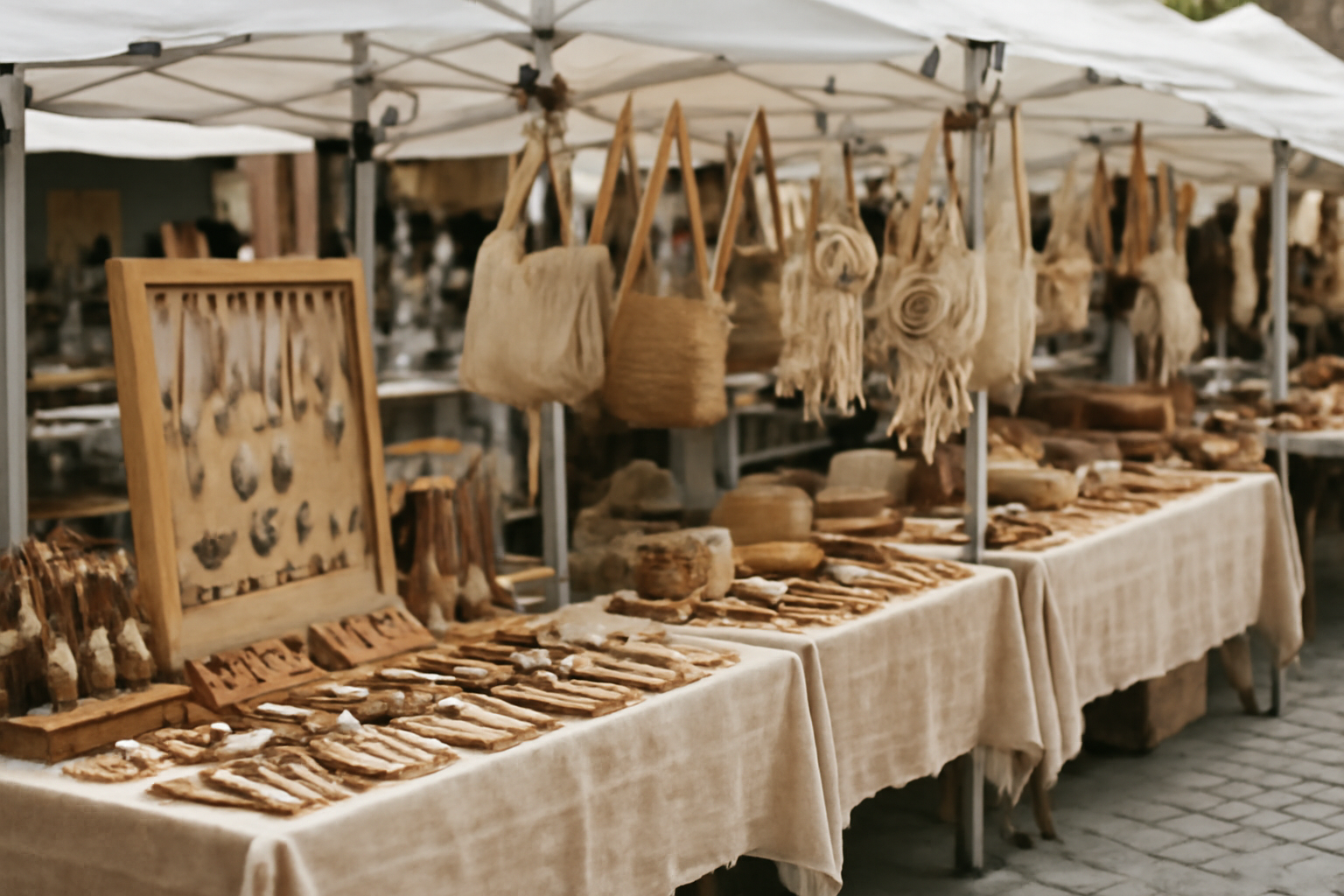 magasindemode-accessoires-artisanaux-proches stalls d'accessoires artisanaux sur un marché