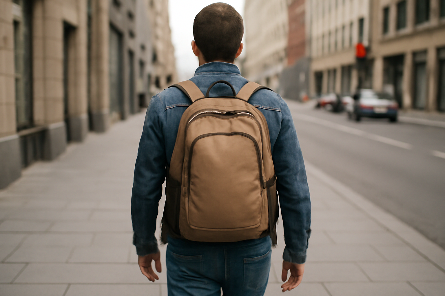 magasindemode-choisir-chaussures-trajets-urbains personne marchant avec sac à dos en ville