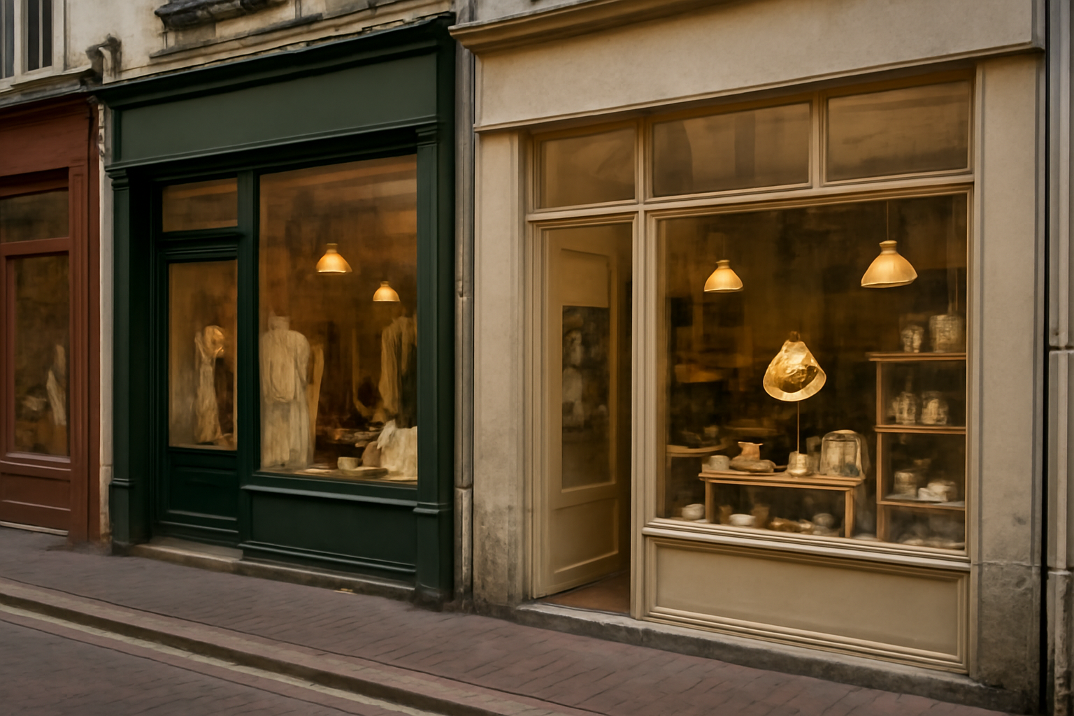 magasindemode-createurs-pres-de-chez-moi vitrine de petites boutiques rue commerçante