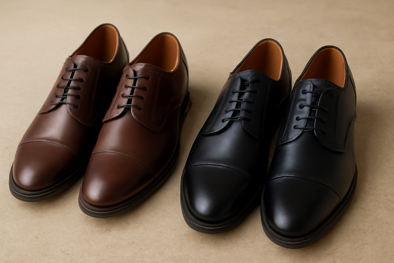 deux paires de chaussures bureau posées côte à côte