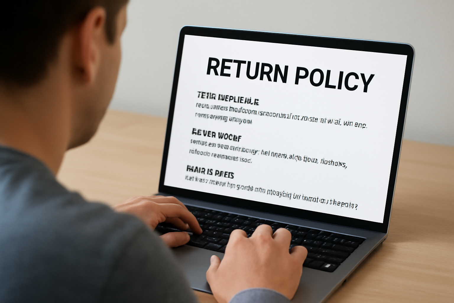 personne consultant conditions de retour sur un écran