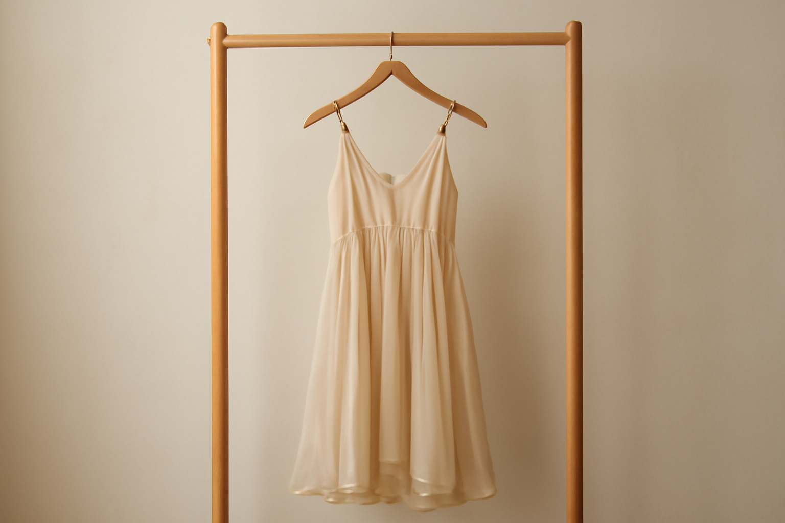 magasindemode-sessun-pieces-minimaliste robe fluide suspendue sur portemanteau en bois