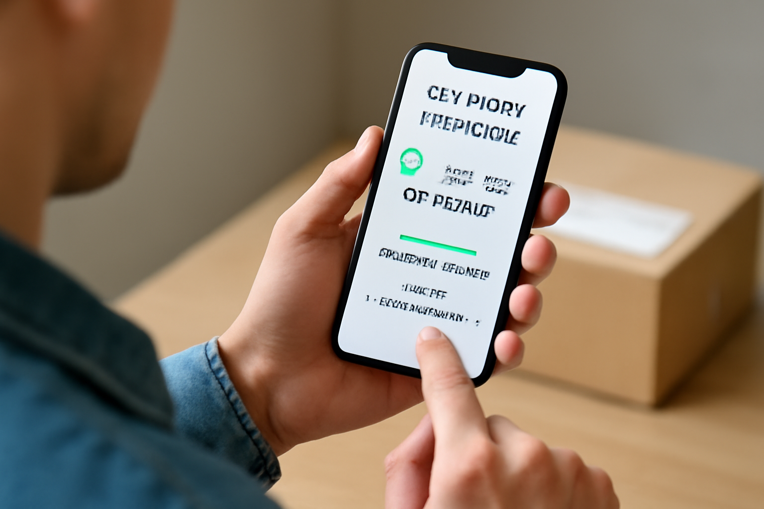 personne vérifiant le suivi de livraison sur smartphone
