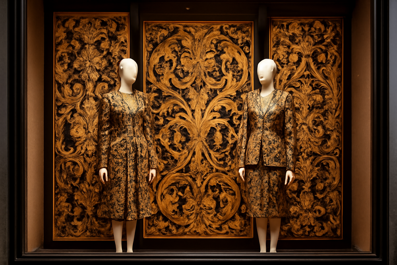 magasindemode-versace-motifs-intemporels vitrine avec imprimés baroques